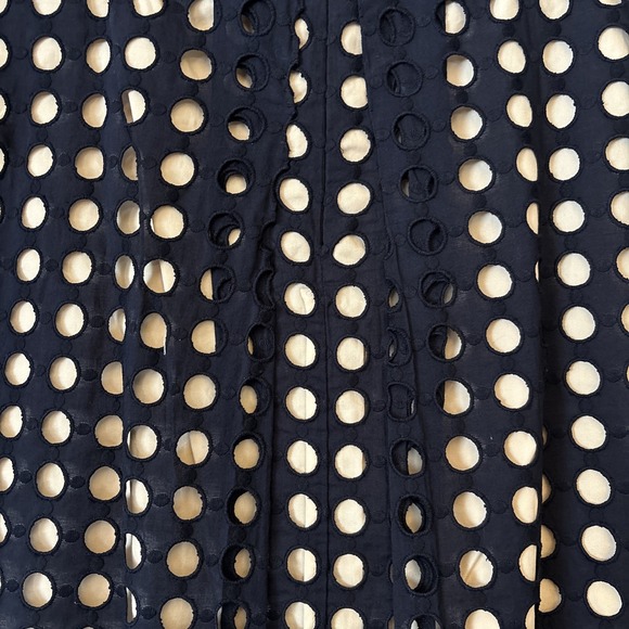 ANN TAYLOR Geo Eyelet Blouse Size S‎ Black/Cream - Picture 6 of 8